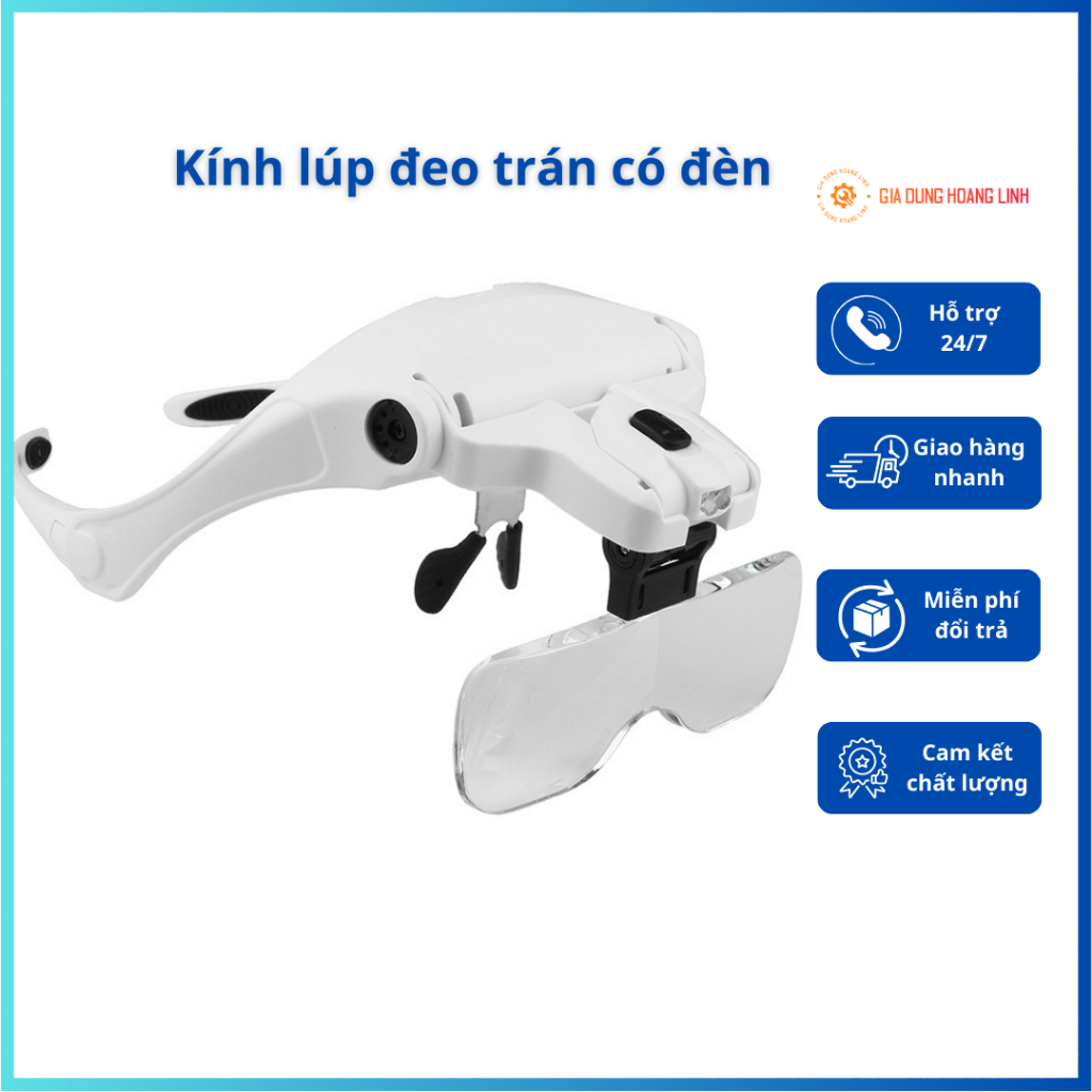 Kính lúp đeo đầu có đèn v5 - Kính lúp hỗ trợ sửa chữa điện tử
