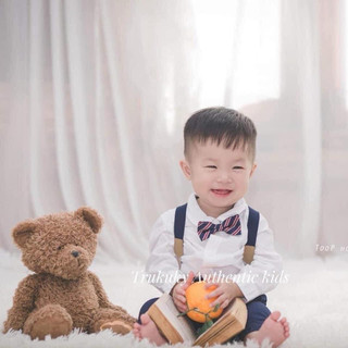 Set công tử sơ mi bé trai HM auth