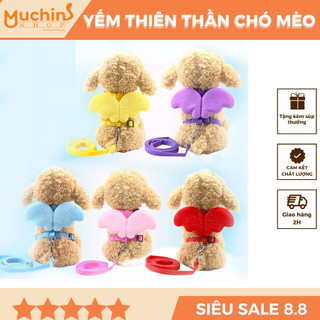 Dây dắt chó mèo dạng yếm kèm cánh thiên thần nhiều màu sắc - Dây dắt yếm kèm đôi cánh thiên thần - Muchinshop