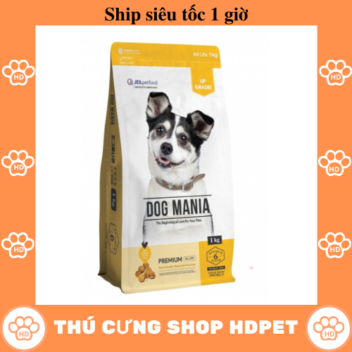 (Túi 1KG) Thức ăn hạt cho chó Dog Mania 1kg xuất xứ Hàn Quốc