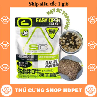 Hạt SC siêu topping túi 1.5kg cho mèo - Hạt đạm cao protein 42%, bổ sung men vi sinh giúp tiêu hoá tốt hơn