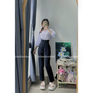 Quần tây xanh đen 2 nút