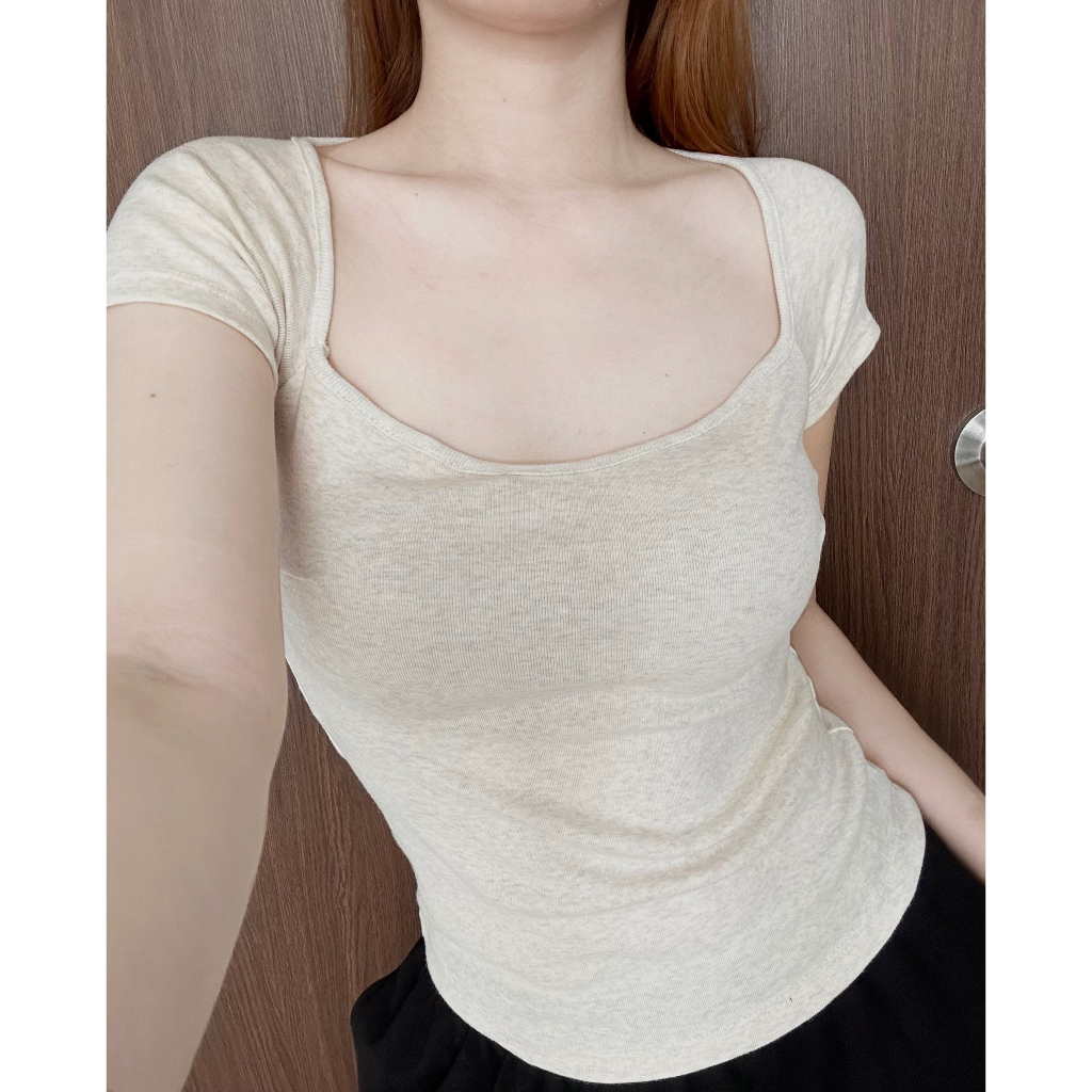 Áo Cúp Cổ Vuông Dáng Ôm Chất Thun Tăm Lên Dáng Siêu Xinh | BigBuy360 - bigbuy360.vn