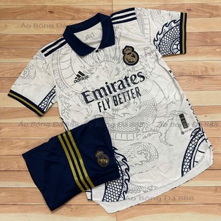 Bộ Quần Áo Bóng Đá CLB Real Madrid, Áo Đá Banh Real Rồng 2023 - Vải Polyester Gai Thái Cao Cấp