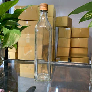 CHAI VUÔNG THỦY TINH NẮP NHÔM 500ML