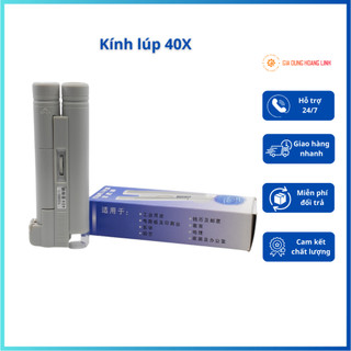 Kính lúp mini 40X có thước đo, có đèn