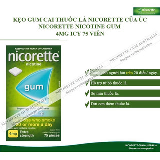 KẸO CAI THUỐ.C LÁ NICORETTE GUM 4MG VỊ CLASSIC 75 VIÊN