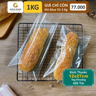 1kg túi bánh mì dài dán keo oppp 12x27