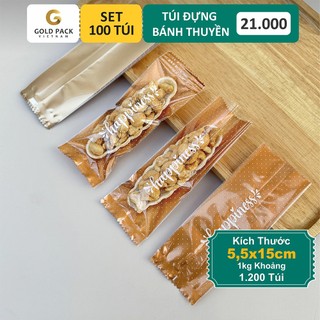 Set 100 túi đựng bánh thuyền mẫu mới - túi dày