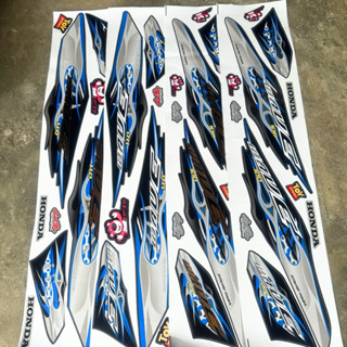 Tem Rời Xanh Bạc Lửa Cháy Dán Wave 50/100/110 Xanh Than Và Nhiều Màu Xe Khác Cực Hót.