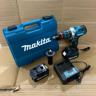 Máy Khoan Pin K-MAX CHÂN PIN MAKITA 21V Động Cơ Không Chổi Than - Đầu Auto Lock Viền Đỏ - 3 chức năng.