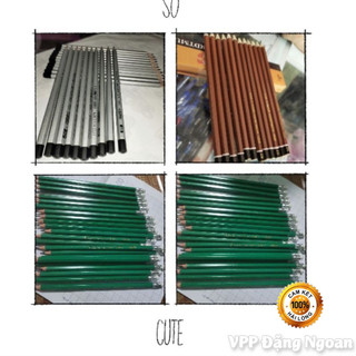 [Hộp 12 cây] Bút Chì Chuốt 2B Thân Xanh - Nét Chì Đậm_Bút chì ruột đen vỏ gỗ