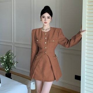 Sét Dạ Tay Dài Chân Váy A Tà Cách Điệu Sang Chảnh JARI CLOTHES