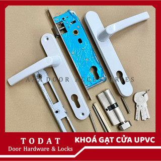 Bộ Khoá Tay Gạt Đơn Điểm Cửa Nhựa Lõi Thép (Tay tròn) (Có bán lẻ từng bộ phận)
