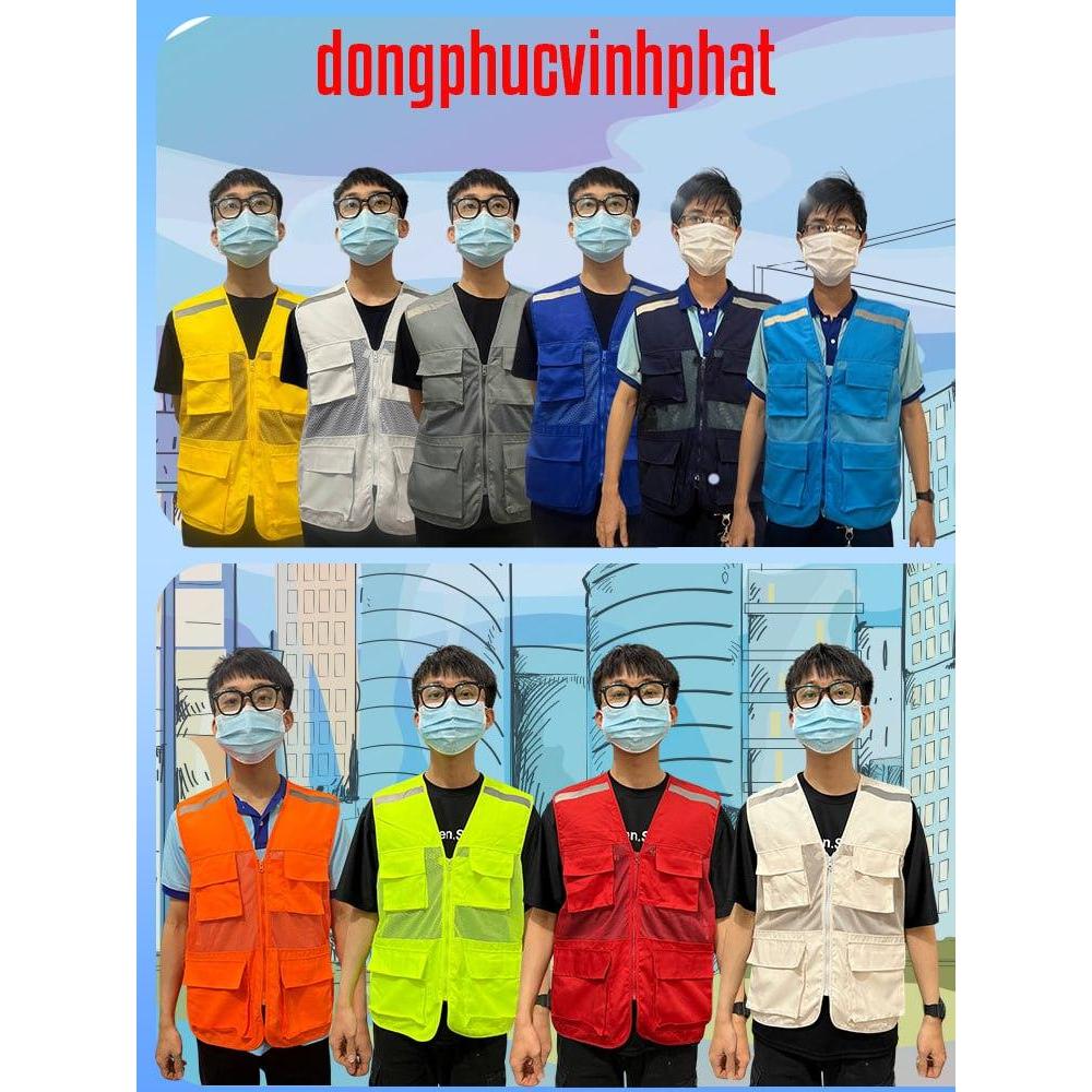 Áo Gile Kỹ Sư Phản Quang, Áo Bảo Hộ Lao Động Cho Công Nhân - Áo giám sát Chất Lượng-Hình Thật