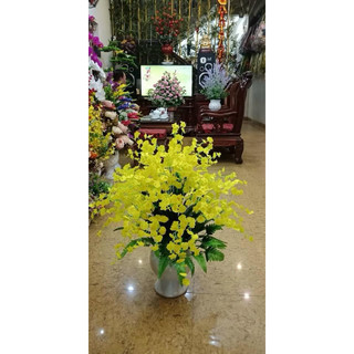 Hoa lan vũ nữ giả loại 1 cành dài 70cm - Set 10 cành - Hoa giả decor trang trí nhà cửa