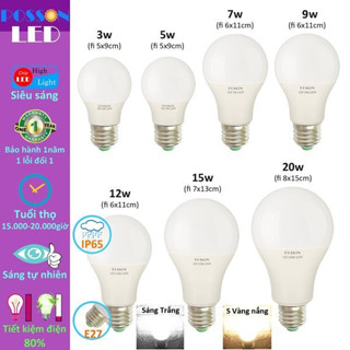 Bóng Đèn Led Chống Nước 3w - 5w - 7w - 9w - 12w - 18w Siêu Sáng. Siêu Tiết Kiệm Điện=>