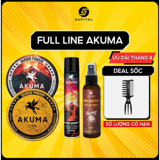 Sáp vuốt tóc AKUMA Infinity Clay & Pomade | Gôm Xịt Tóc Giữ Nếp 12H | Xịt tạo phồng hỗ trợ cấp ẩm & dưỡng chất