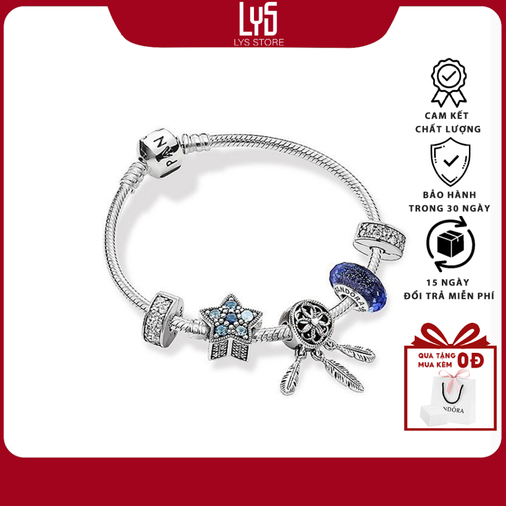 Vòng tay Lys PAN2004 Mix Charm Blue Sky Vintage - Lắc tay S925 cao cấp fullbox PAN