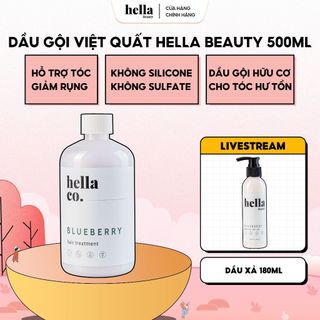 Dầu Gội Giảm Rụng Blueberry 500g Hella Beauty Cho Da Dầu, Giảm Bết Phục Hồi Hư Tổn, Dưỡng Tóc Mềm Mượt