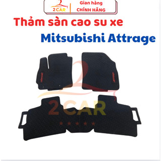 Thảm trải sàn, lót sàn cao su 3D xe Mitsubishi Attrage 2016 - 2021, 2022,2023- Cao su đúc không mùi- Mẫu chữ đỏ