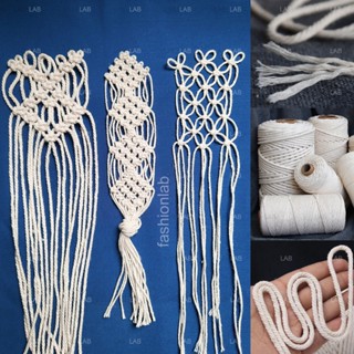 Dây bện thừng dệt Macrame cotton nhiều cỡ #0201 (Cuộn 100m)