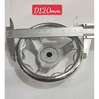 Tay quay tròn D120mm bằng gang mạ niken lỗ 10mm lỗ 12mm lỗ 14mm lỗ 16mm 18mm