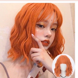Tóc giả xù ngắn ❤️FREESHIP❤️ tóc giả màu cam