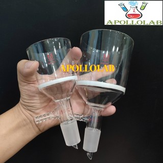 Phễu lọc xốp G3 Buchner THỦY TINH 100ml, 250ml cổ nhám 24/29 có nhánh rút chân không