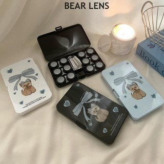 BEAR LENS Khay Đựng Lens 6 Cặp Hình Cún Gắn Nơ Tiện Lợi