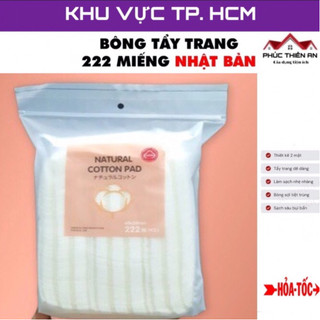   Mẫu mới 2022  Bông tẩy trang 3 lớp 222 miếng Natural Cotton Pad - Siêu dày siêu mềm mịn 