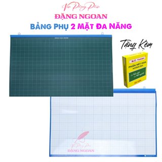 Bảng Phụ 2 Mặt Cho Giáo Viên - Bảng Học Nhóm Treo Tường, 2 Mặt Viết Bút Dạ & Phấn (Tặng Hộp Phấn)