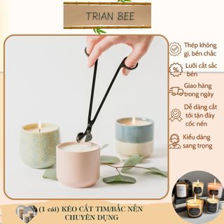 Kéo cắt bấc nến [tim nến] chuyên dụng, thép không gỉ - dụng cụ chăm sóc nến Trian Bee