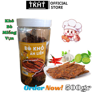 Bò khô miếng hộp 500g, thơm ngon ngọt thịt, 100% nguyên liệu từ thịt bò tươi