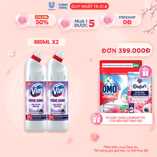 Combo 2 Gel Tẩy Rửa Vim Trắng Sáng 870ml/Chai