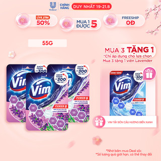 [MUA 3 TẶNG 1] Viên treo bồn cầu VIM POWER 5 sạch khuẩn thơm mát 55G/ viên