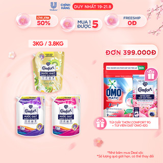 Nước Giặt Comfort Dưỡng Vải Đa Năng 3.0KG/ 3.8KG (Thiên nhiên Thanh Khiết / Thanh Lịch/ Thời Thượng)