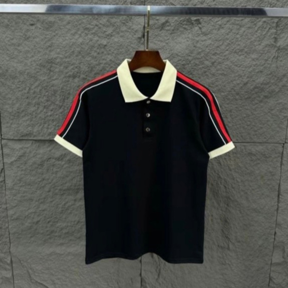 Áo thun polo nam nữ tay ngắn thiết kế viền vai đỏ sang trọng chất cotton co giãn mẫu mới nhất cáo cấp_BH STORE95