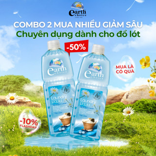 Combo 2 Chai Nước Giặt Earth Choice Hương Nước Hoa - Chai 1kg Làm Sạch Quần Lót
