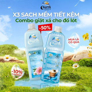 Combo Nước Giặt Đồ Lót Attack Earth Choice 1L Và Nước Xả Siusop Mềm Vải Quần Áo Thơm Lâu Cao Cấp 1L
