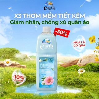 Nước Xả Làm Mềm Vải Cao Cấp Earth Choice 1 Lít Hương Hoa Thiên Nhiên
