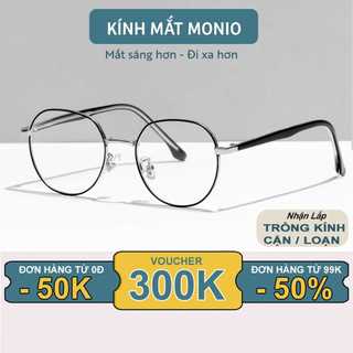 Gọng Kính Cận Mắt Tròn Nam Nữ MONIO 8611 Chất Liệu Kim Loại Phụ Kiện Thời Trang