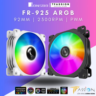 Quạt Fan Case 9cm JONSBO FR - 925 ARGB LED - Chính hãng, tản nhiệt tốc 2300RPM, PWM, 90mm LED 5V sync main/hub