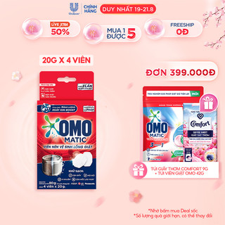 Hộp 4 Viên Nén Vệ Sinh Lồng Giặt OMO Matic 80gr