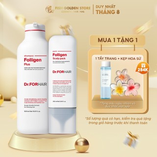 Combo gội xả dưỡng hỗ trợ mọc tóc giảm rụng tóc và gàu Dr.FORHAIR Plus 500ml x Scalp Pack 250ml