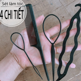 Dụng Cụ Tạo Kiểu Tóc 4 Chi Tiết Lược Rút Tóc [Chính Hãng]
