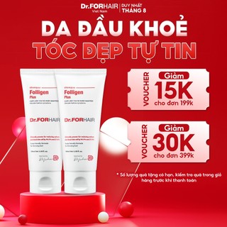 Bộ 2 tuýp dầu gội giảm rụng tóc Dr.FORHAIR Folligen Plus Shampoo 100ml