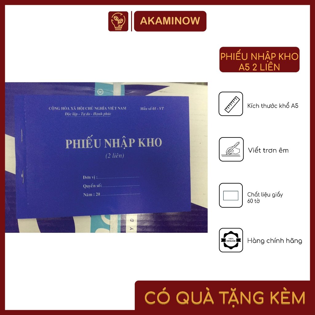 Phiếu nhập kho A5 2 liên