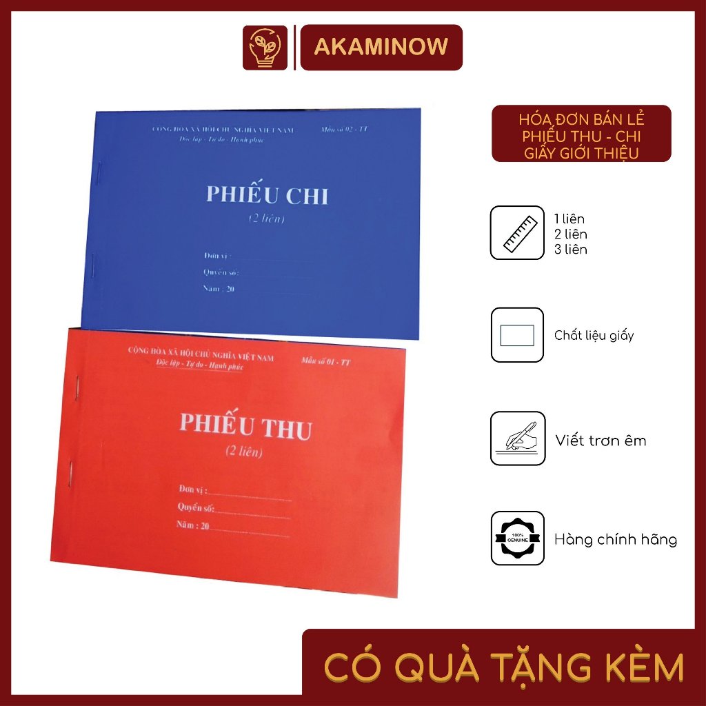 Hóa đơn bán lẻ, phiếu thu, phiếu chi, giấy giới thiệu