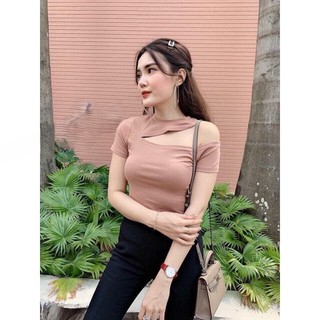 Áo CỘC TAY khoét vai cách điệu đẹp